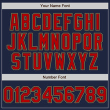 Load image into Gallery viewer, Custom Navy Red-Old Gold Authentic Baseball Jersey
