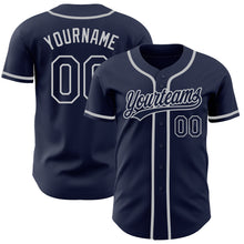 Load image into Gallery viewer, Custom Navy Navy-Gray Authentic Baseball Jersey
