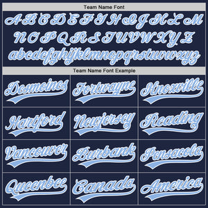 Custom Navy Light Blue-White Authentic Baseball Jersey
