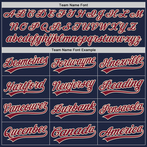 Custom Navy City Cream-Crimson Authentic Baseball Jersey