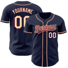 Charger l&#39;image dans la galerie, Custom Navy City Cream-Crimson Authentic Baseball Jersey
