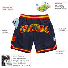 Load image into Gallery viewer, Custom Navy Red-Gold Authentic Throwback Basketball Shorts
