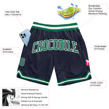 Load image into Gallery viewer, Custom Navy Kelly Green-White Authentic Throwback Basketball Shorts
