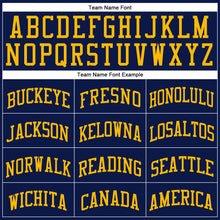 Загрузить изображение в средство просмотра галереи, Custom Navy Gold Authentic Throwback Basketball Jersey
