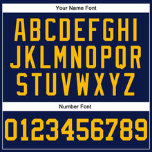 Загрузить изображение в средство просмотра галереи, Custom Navy Gold Authentic Throwback Basketball Jersey

