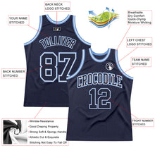 Загрузить изображение в средство просмотра галереи, Custom Navy Navy-Light Blue Authentic Throwback Basketball Jersey
