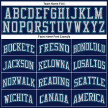 Загрузить изображение в средство просмотра галереи, Custom Navy Gray-Teal Authentic Throwback Basketball Jersey

