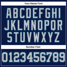 Загрузить изображение в средство просмотра галереи, Custom Navy Gray-Teal Authentic Throwback Basketball Jersey
