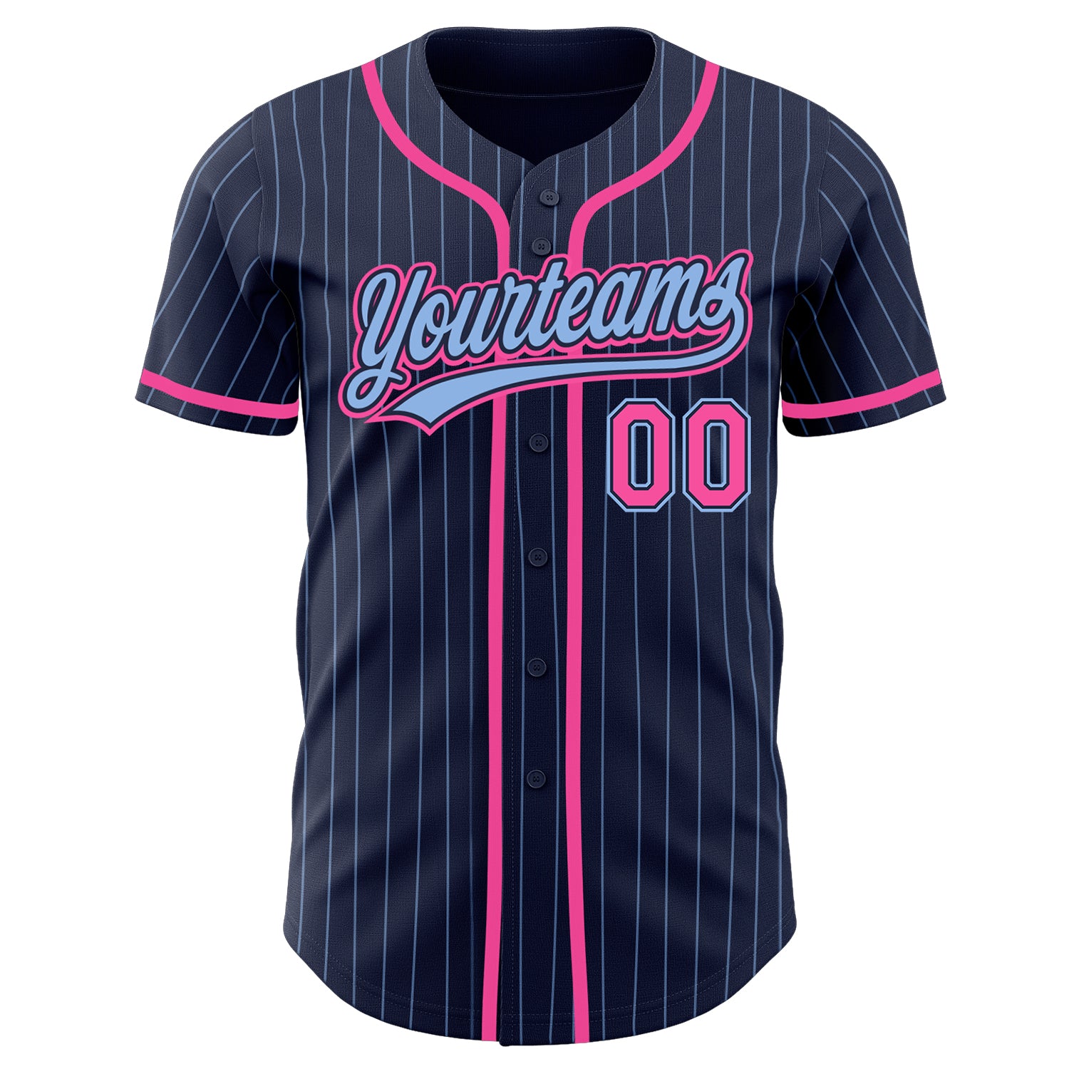 Cheap Custom Navy Light Blue Pinstripe Pink Authentic Baseball Jersey Free  Shipping – CustomJerseysPro