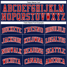 Charger l&#39;image dans la galerie, Custom Navy White Pinstripe Red Authentic Basketball Jersey
