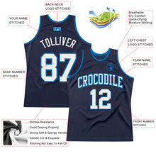 Загрузить изображение в средство просмотра галереи, Custom Navy White-Blue Authentic Throwback Basketball Jersey
