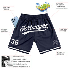 Load image into Gallery viewer, Custom Navy White Authentic Throwback Basketball Shorts
