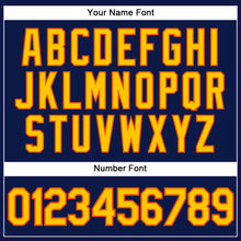 Load image into Gallery viewer, Custom Navy Yellow-Orange Authentic Baseball Jersey
