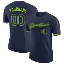 Charger l&#39;image dans la galerie, Custom Navy Neon Green Performance T-Shirt
