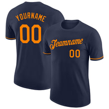 Load image into Gallery viewer, Custom Navy Bay Orange Performance T-Shirt
