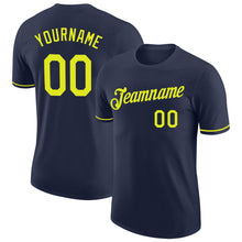 Charger l&#39;image dans la galerie, Custom Navy Neon Yellow Performance T-Shirt
