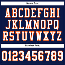 Load image into Gallery viewer, Custom Navy White-Orange Mesh Authentic Football Jersey
