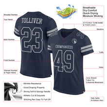 Load image into Gallery viewer, Custom Navy Gray Mesh Authentic Football Jersey
