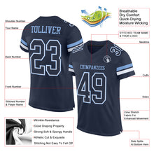 Laden Sie das Bild in den Galerie-Viewer, Custom Navy White-Light Blue Mesh Authentic Football Jersey
