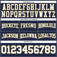Загрузить изображение в средство просмотра галереи, Custom Stitched Navy White-Old Gold Football Pullover Sweatshirt Hoodie
