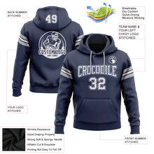 Загрузить изображение в средство просмотра галереи, Custom Stitched Navy White-Gray Football Pullover Sweatshirt Hoodie
