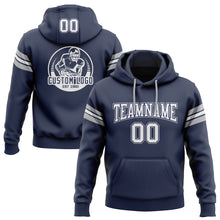 Загрузить изображение в средство просмотра галереи, Custom Stitched Navy White-Gray Football Pullover Sweatshirt Hoodie
