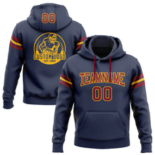 Load image into Gallery viewer, Custom Stitched Navy Crimson-Gold Football Pullover Sweatshirt Hoodie
