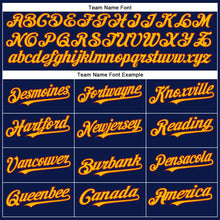 Load image into Gallery viewer, Custom Navy Crimson-Gold Authentic Baseball Jersey
