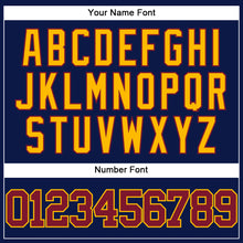 Load image into Gallery viewer, Custom Navy Crimson-Gold Authentic Baseball Jersey

