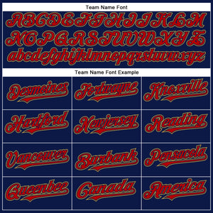 Custom Navy Red-Old Gold Authentic Baseball Jersey