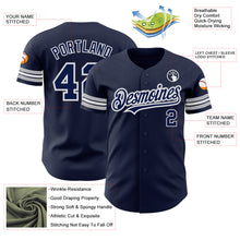 Load image into Gallery viewer, Custom Navy White-Gray Authentic Baseball Jersey
