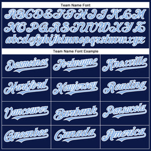 Custom Navy Light Blue-White Authentic Baseball Jersey