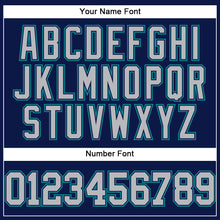 Load image into Gallery viewer, Custom Navy Gray-Teal Authentic Baseball Jersey
