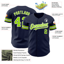 Загрузить изображение в средство просмотра галереи, Custom Navy Neon Green-White Authentic Baseball Jersey
