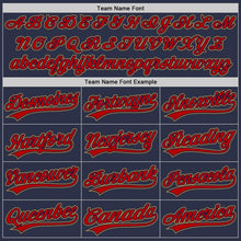 Laden Sie das Bild in den Galerie-Viewer, Custom Navy Red-Old Gold Authentic Throwback Baseball Jersey
