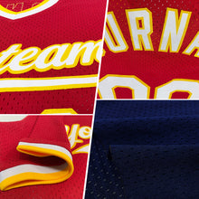 Laden Sie das Bild in den Galerie-Viewer, Custom Navy Old Gold-Red Authentic Throwback Baseball Jersey
