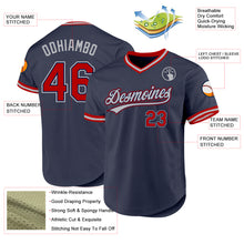 Charger l&#39;image dans la galerie, Custom Navy Red-Gray Authentic Throwback Baseball Jersey
