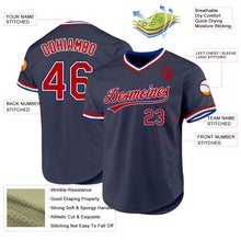 Load image into Gallery viewer, Custom Navy Red-Royal Authentic Throwback Baseball Jersey
