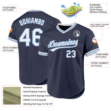 Загрузить изображение в средство просмотра галереи, Custom Navy White-Light Blue Authentic Throwback Baseball Jersey
