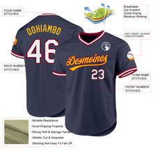 Laden Sie das Bild in den Galerie-Viewer, Custom Navy Maroon-Gold Authentic Throwback Baseball Jersey
