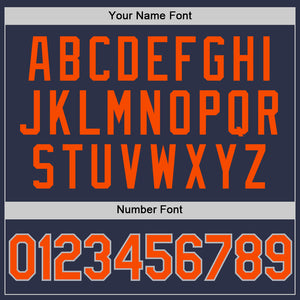 Custom Navy Orange-Gray Authentic Throwback Baseball Jersey