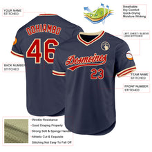 Загрузить изображение в средство просмотра галереи, Custom Navy Red-Cream Authentic Throwback Baseball Jersey

