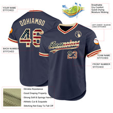 Загрузить изображение в средство просмотра галереи, Custom Navy Vintage USA Flag Cream-Red Authentic Throwback Baseball Jersey
