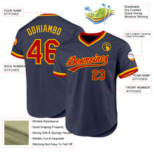 Загрузить изображение в средство просмотра галереи, Custom Navy Red-Gold Authentic Throwback Baseball Jersey
