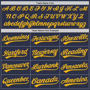 Custom Navy Gold-Royal Authentic Throwback Baseball Jersey