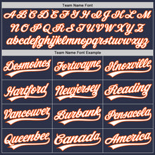 Load image into Gallery viewer, Custom Navy White-Orange Authentic Throwback Baseball Jersey
