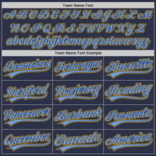 Загрузить изображение в средство просмотра галереи, Custom Navy Gold-Light Blue Authentic Throwback Baseball Jersey
