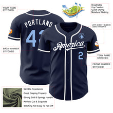 Charger l&#39;image dans la galerie, Custom Navy Light Blue-White Authentic Baseball Jersey
