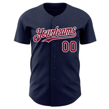 Загрузить изображение в средство просмотра галереи, Custom Navy Maroon-White Authentic Baseball Jersey

