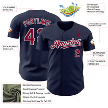 Загрузить изображение в средство просмотра галереи, Custom Navy Maroon-White Authentic Baseball Jersey
